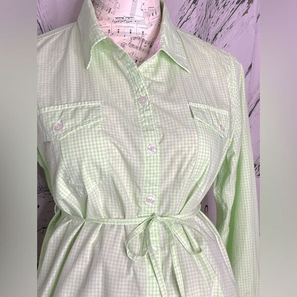 Lilly Pulitzer A Pea in the Pod Collection Maternity Top Green Gingham Checked M - Picture 4 of 10